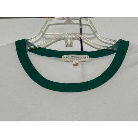 Urban Outfitters Truly Madly Deeply Tennis Ringer Tee, Size L - Picture 3 of 7